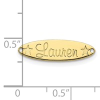 10K Yellow Gold Small Oval with Stars Name Plate view 2