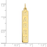 10K Yellow Gold Large Arial Black New Font Bar Charm view 2