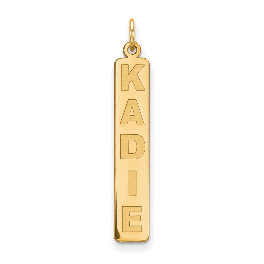 10K Yellow Gold Large Arial Black New Font Bar Charm