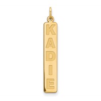 10K Yellow Gold Large Arial Black New Font Bar Charm view 1