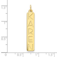 10K Yellow Gold Large Garfield Font Bar Charm view 2