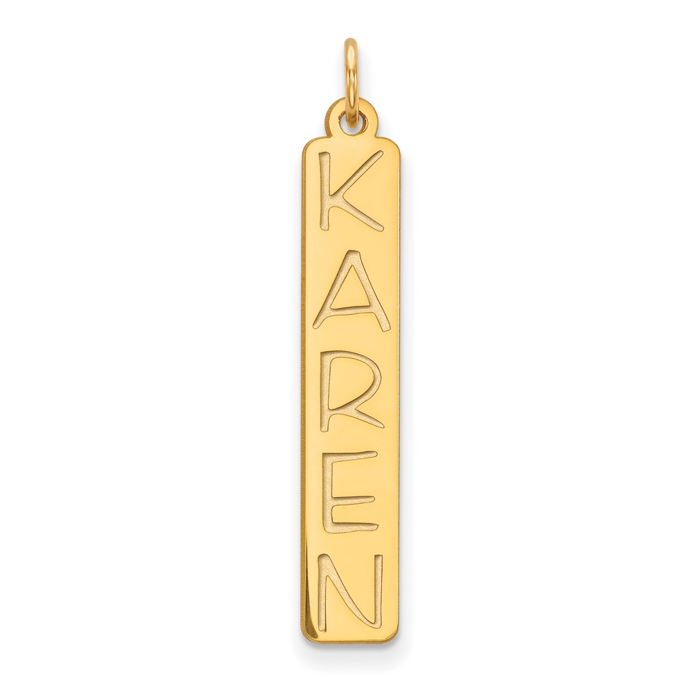 10K Yellow Gold Large Garfield Font Bar Charm