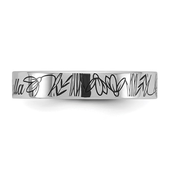10k White Gold Name and Birth Flower Ring