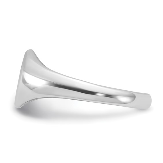 10k White Gold Epoxy Initial and Birth Flower Signet Ring