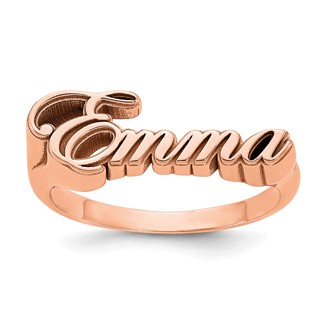 10k Rose Gold Name Plate Ring