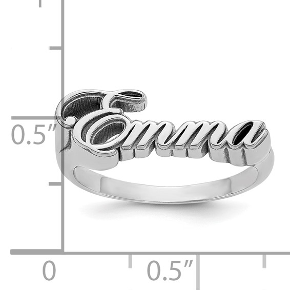 10k White Gold Name Plate Ring