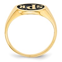 10K Yellow Gold Ring with Epoxy Monogram view 2
