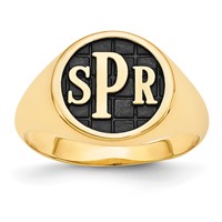 10K Yellow Gold Ring with Epoxy Monogram view 1