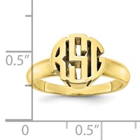 10K Yellow Gold Monogram Ring view 3