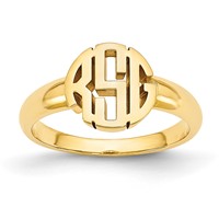 10K Yellow Gold Monogram Ring view 1