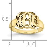10K Yellow Gold Monogram Ring view 3