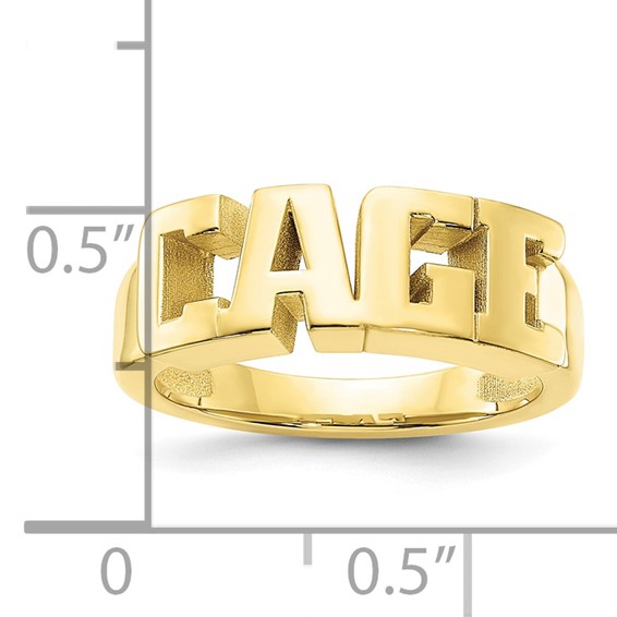 Casted High Polish Name Ring