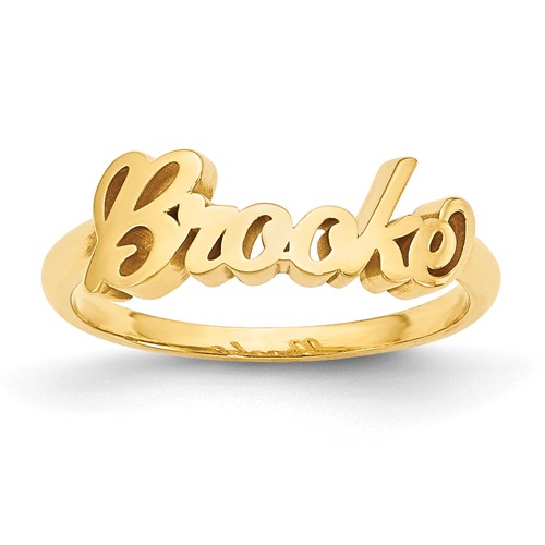 10K Yellow Gold Name Plate Ring