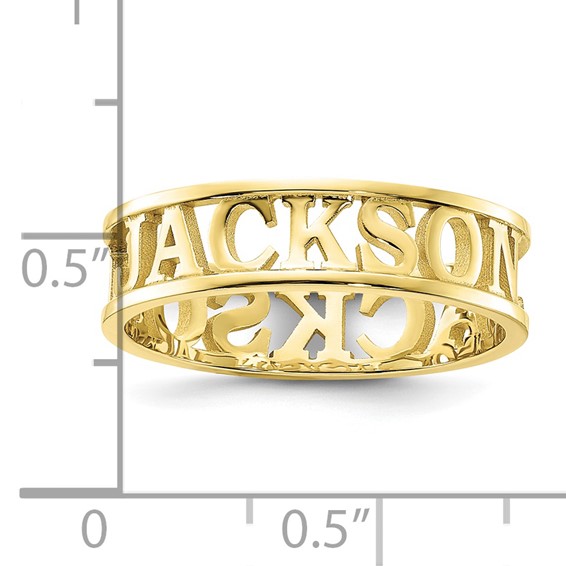 Casted High Polish Name Ring