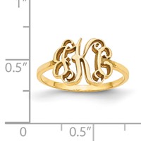 10K Yellow Gold Monogram Ring view 3