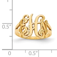 10K Yellow Gold Monogram Ring view 3