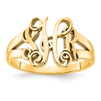 10K Yellow Gold Monogram Ring view 1