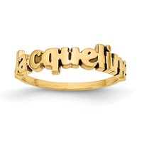10K Yellow Gold Polished Personalized Name Ring view 3