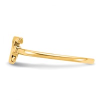 10K Yellow Gold Script Or Block Font Double Initial Ring view 3