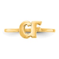 10K Yellow Gold Script Or Block Font Double Initial Ring view 4