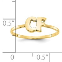 10K Yellow Gold Script Or Block Font Double Initial Ring view 5