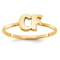 10K Yellow Gold Script Or Block Font Double Initial Ring view 1