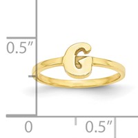 10K Yellow Gold Script Or Block Font Initial Ring view 5