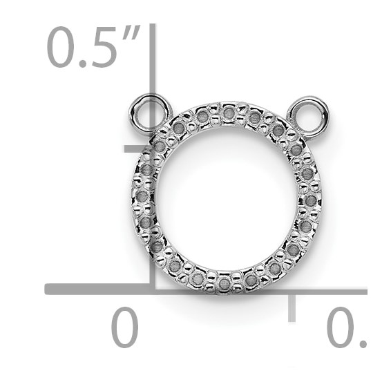 10k White Gold Open Circle Necklace w/out Chain Mounting