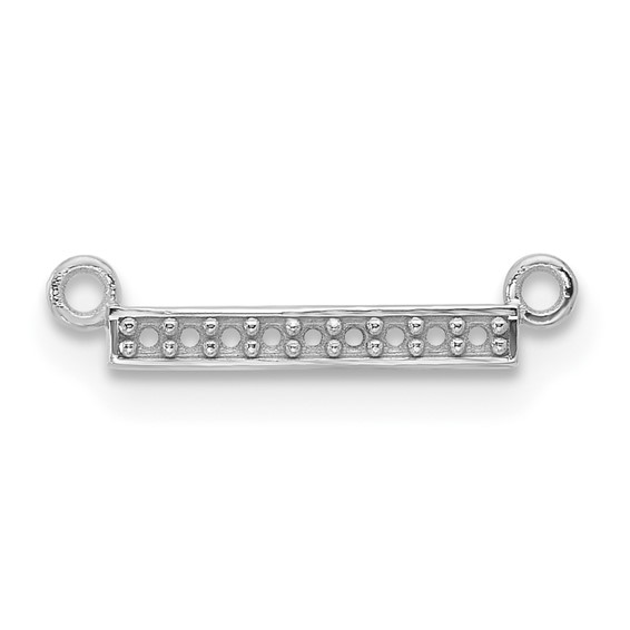 10k White Gold Tiny Bar Mounting only