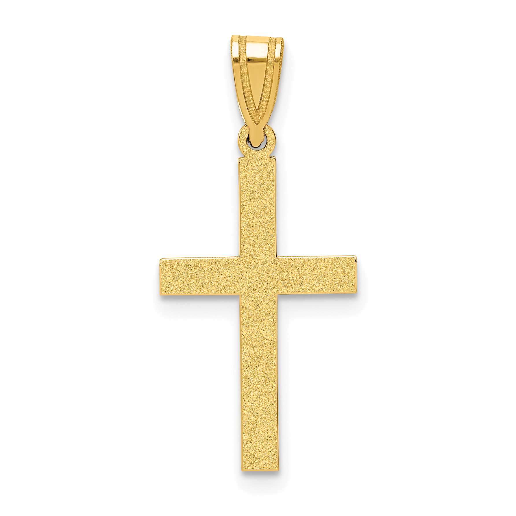 10k Sandblasted Cross Pendant (10XR100)