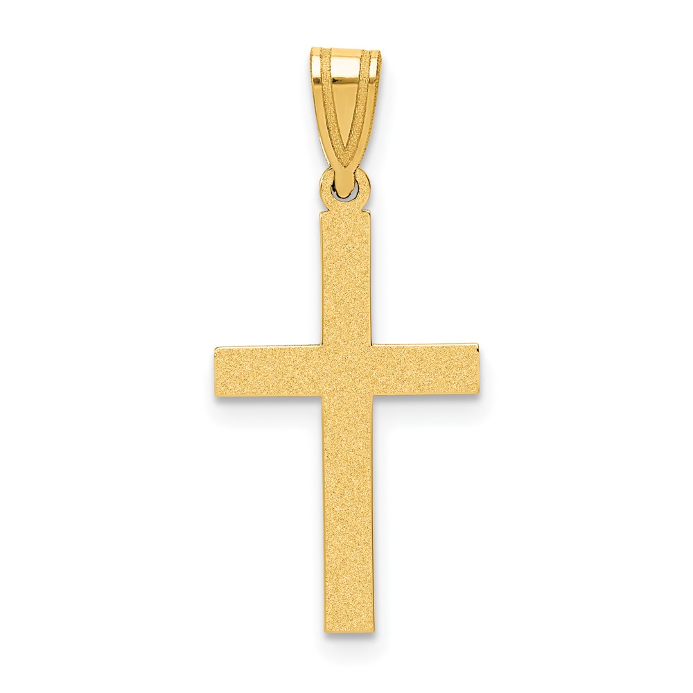 10k Sandblasted Cross Pendant (10XR100)