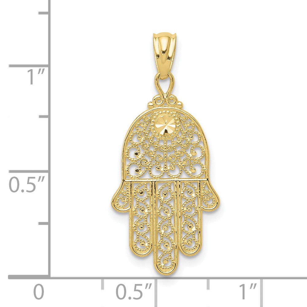 10k Yellow Gold Hand of God Pendant (10XR1398)