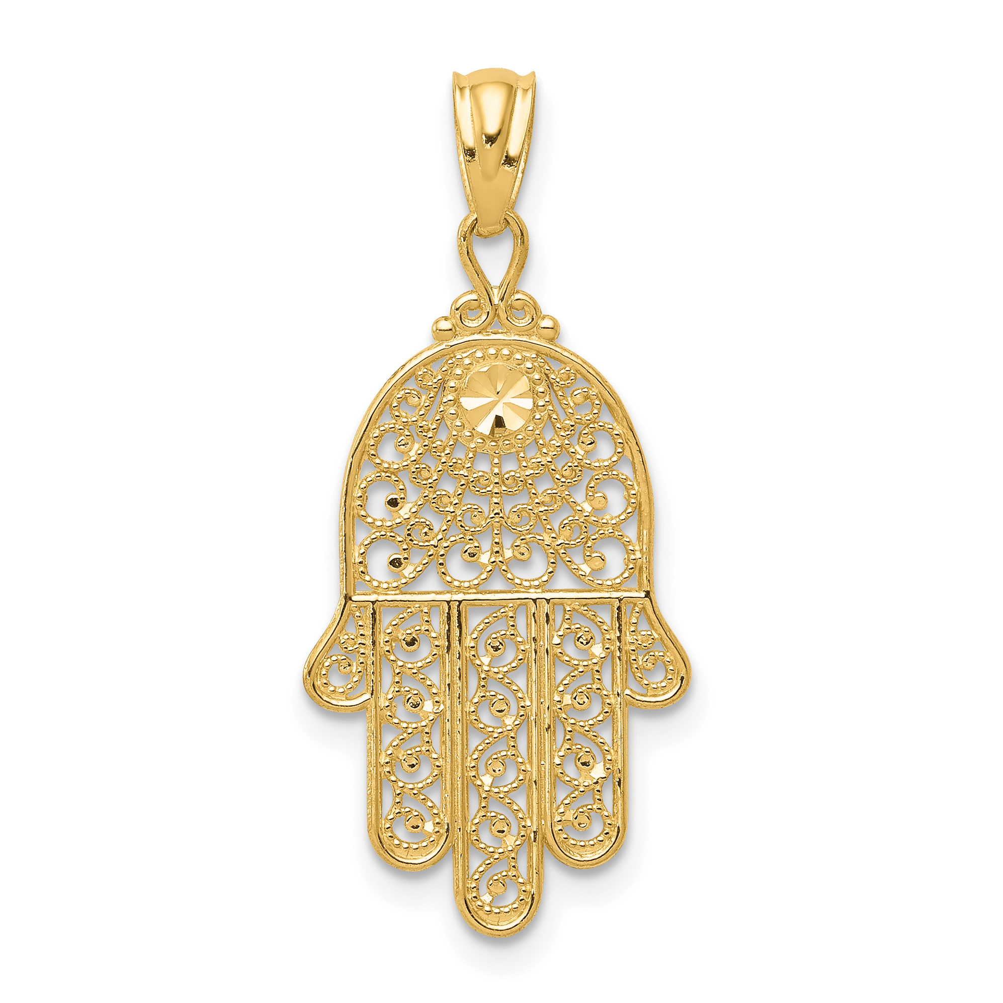 10k Yellow Gold Hand of God Pendant (10XR1398)