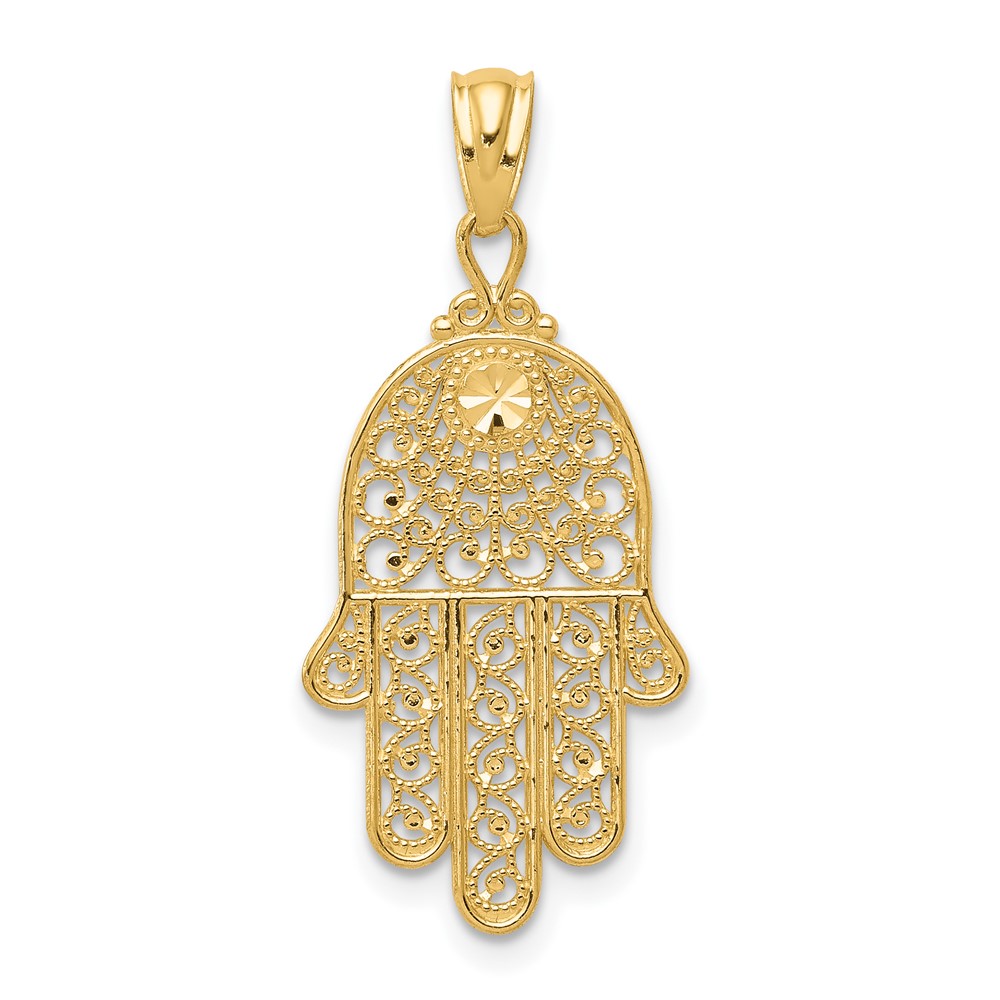 10k Yellow Gold Hand of God Pendant (10XR1398)