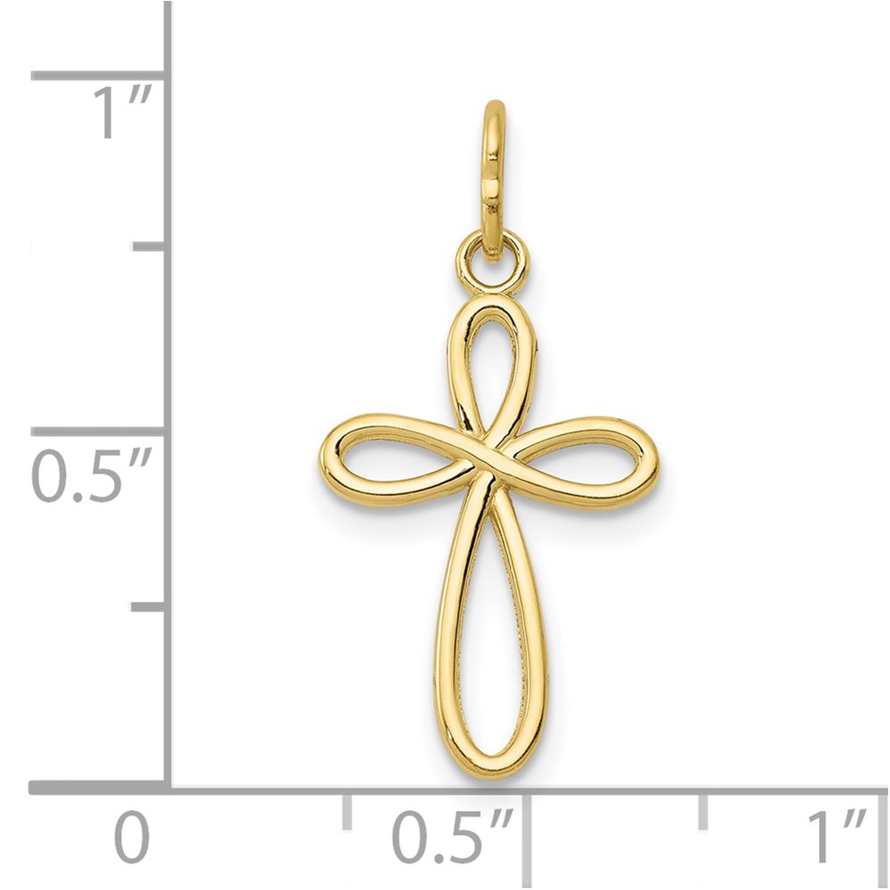 10k Polished Cross Pendant (10XR1451)
