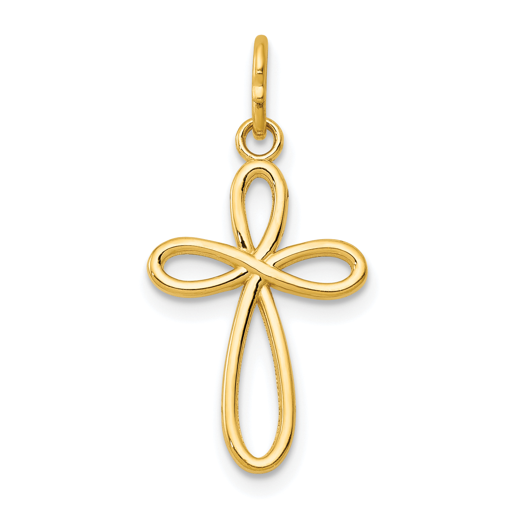10k Polished Cross Pendant (10XR1451)