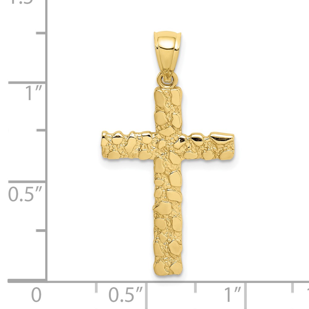 10K Nugget Cross Pendant (10XR1833)