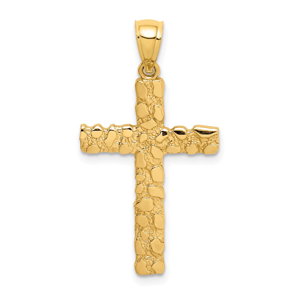 10K Nugget Cross Pendant (10XR1833)
