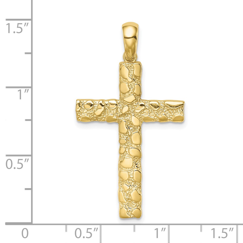 10K Nugget Cross Pendant (10XR1834)