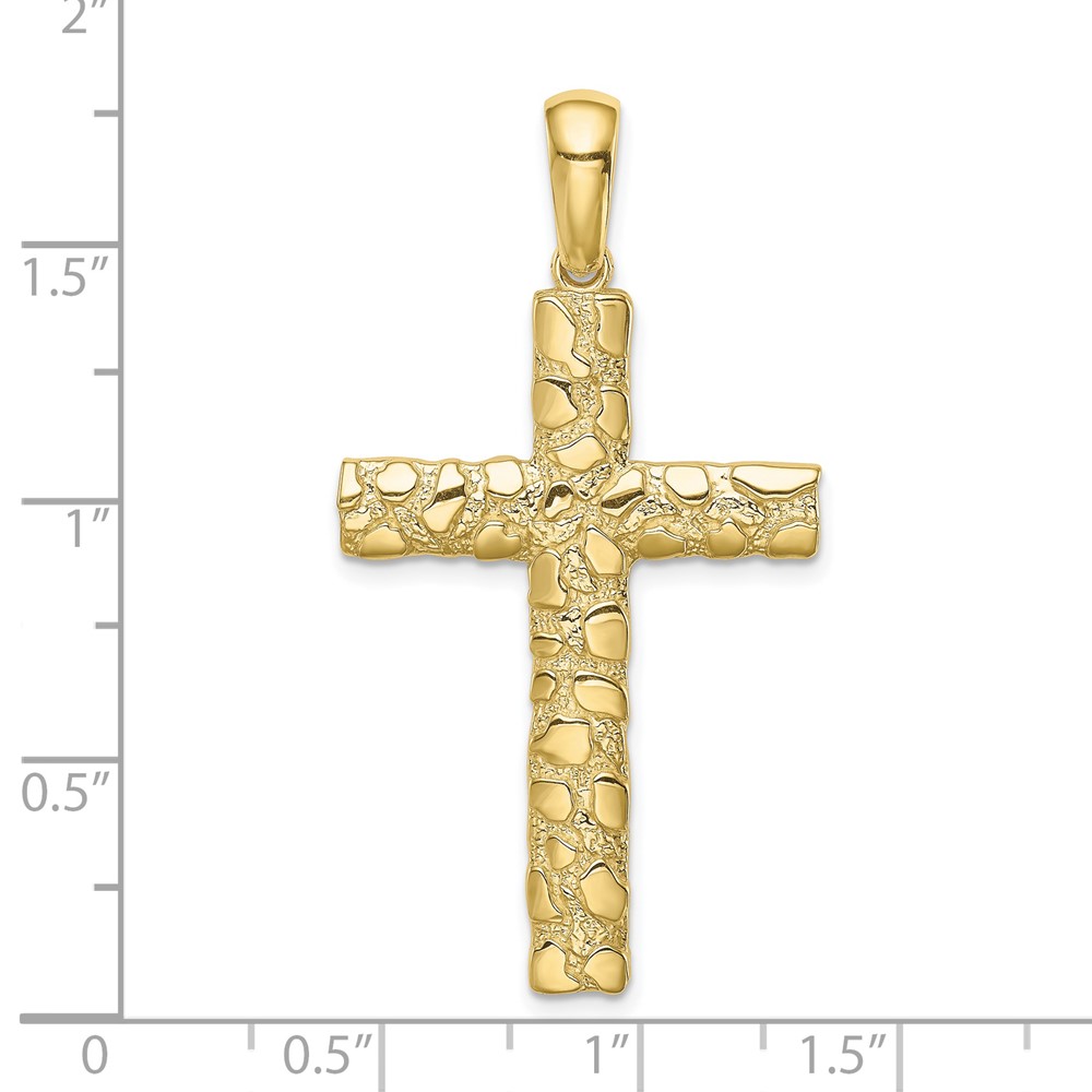 10K Nugget Cross Pendant (10XR1835)