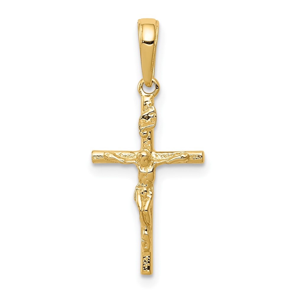 10K INRI Hollow Crucifix Pendant (10XR318)