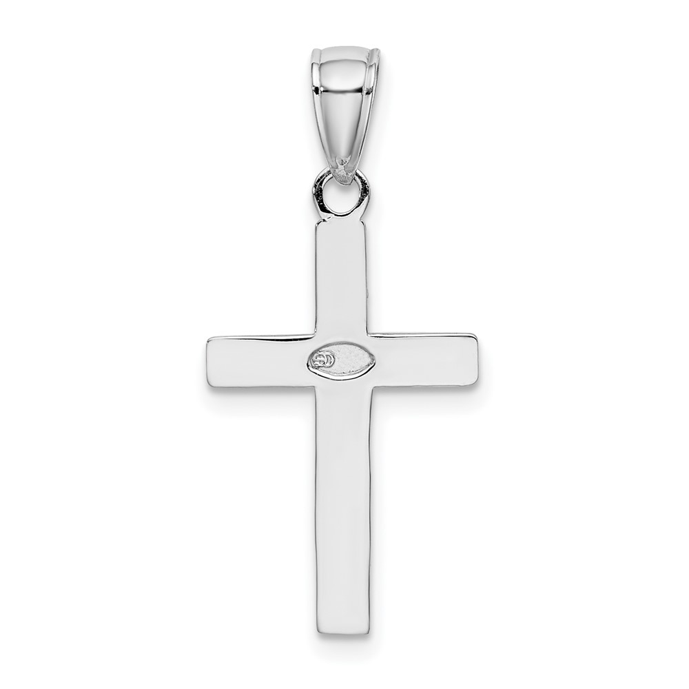 10k White Gold Polished Cross Pendant (10XR564W)