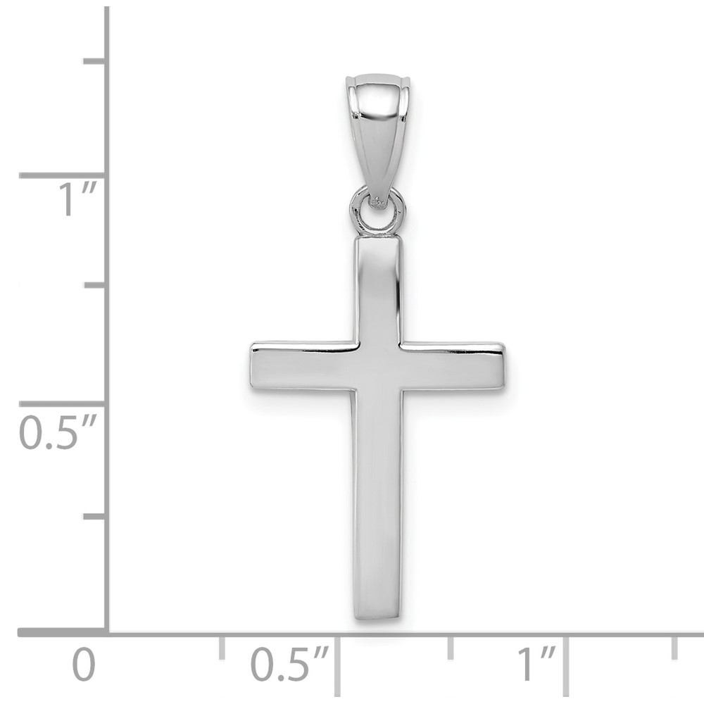 10k White Gold Polished Cross Pendant (10XR564W)