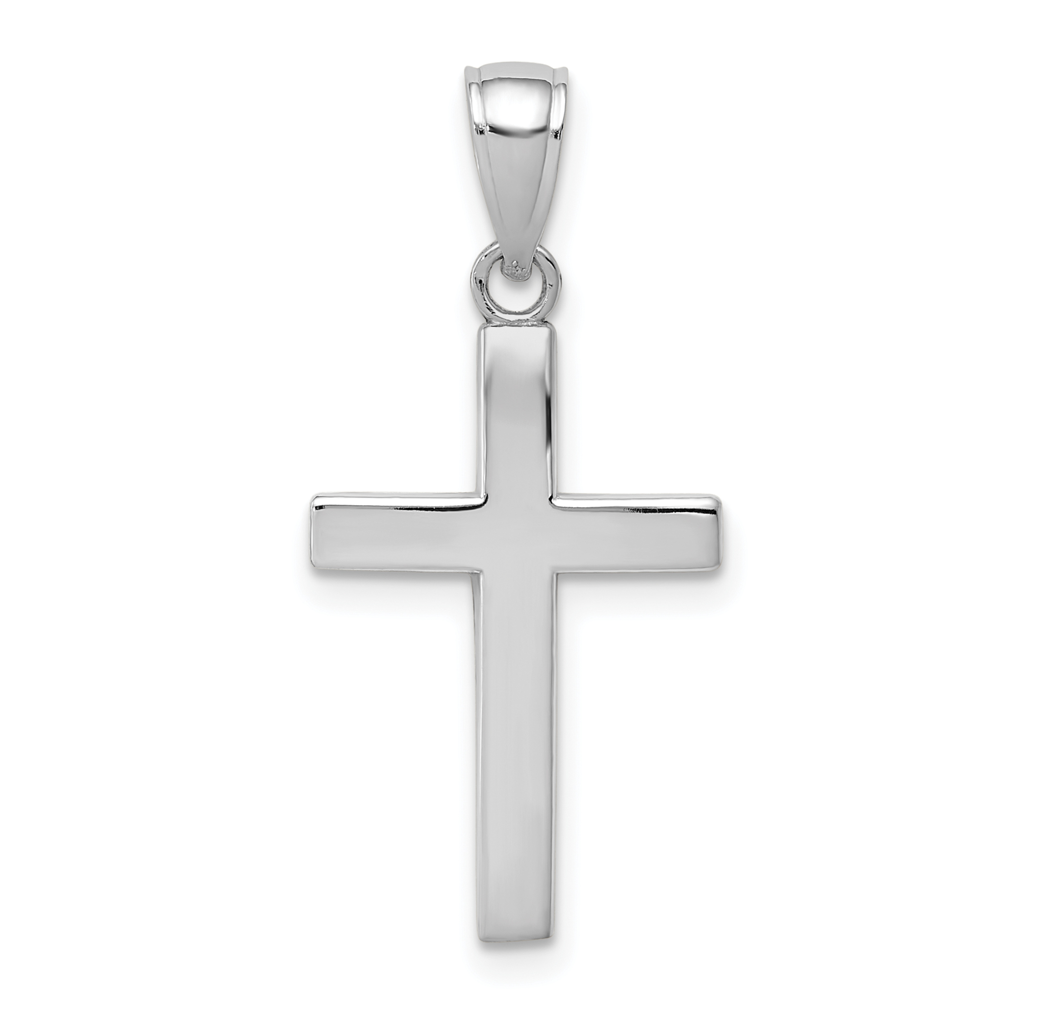 10k White Gold Polished Cross Pendant (10XR564W)