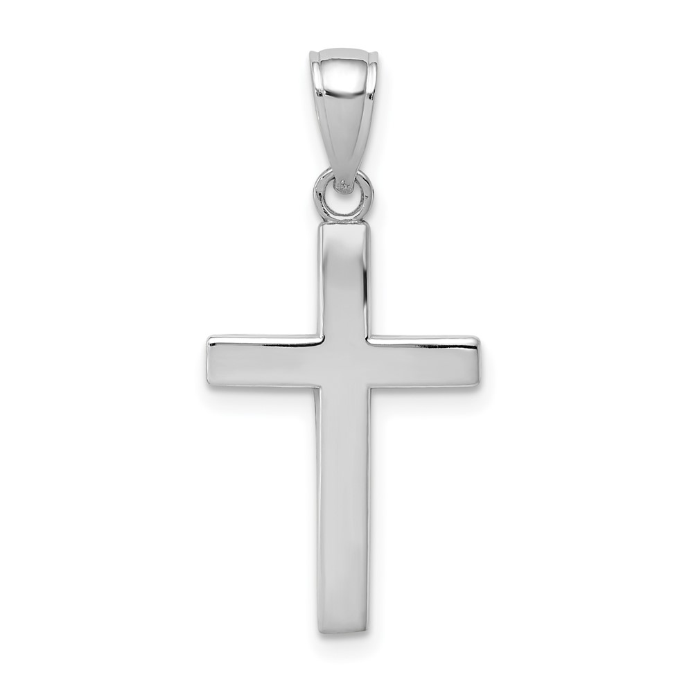 10k White Gold Polished Cross Pendant (10XR564W)