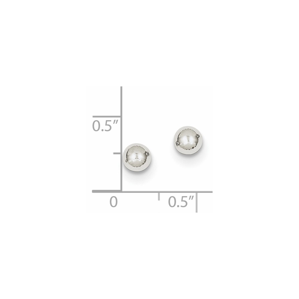 10k White Gold Polished 5mm Ball Post Earrings (10XWE322)