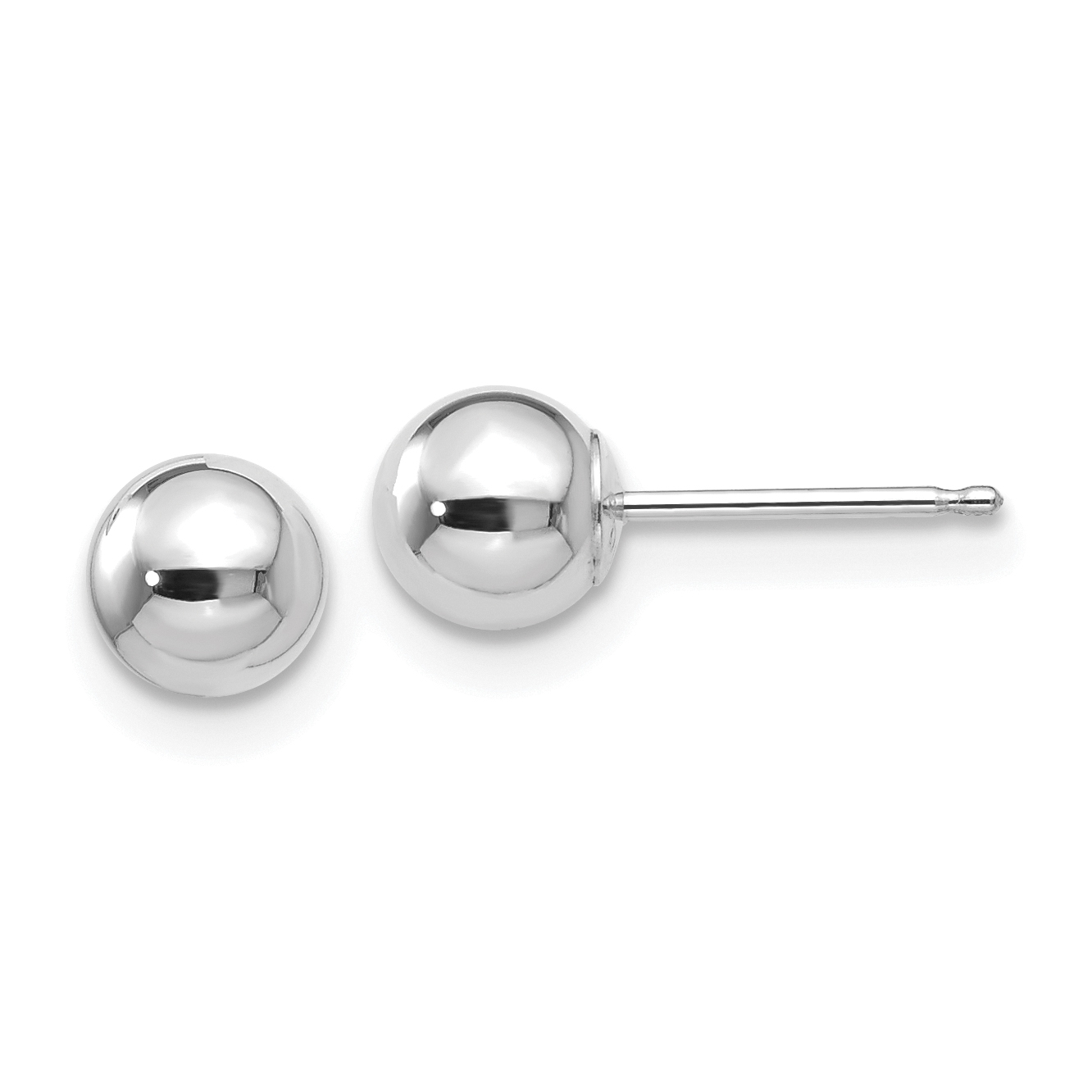 10k White Gold Polished 5mm Ball Post Earrings (10XWE322)