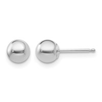 10K White Gold Polished 5mm Ball Post Earrings view 1
