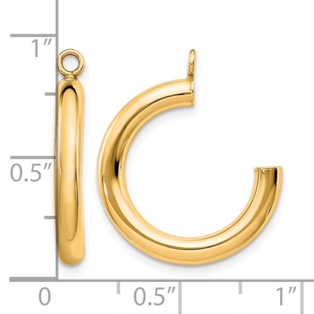 10k Polished Tube Hoop Earring Jackets (10XWJ6Y)