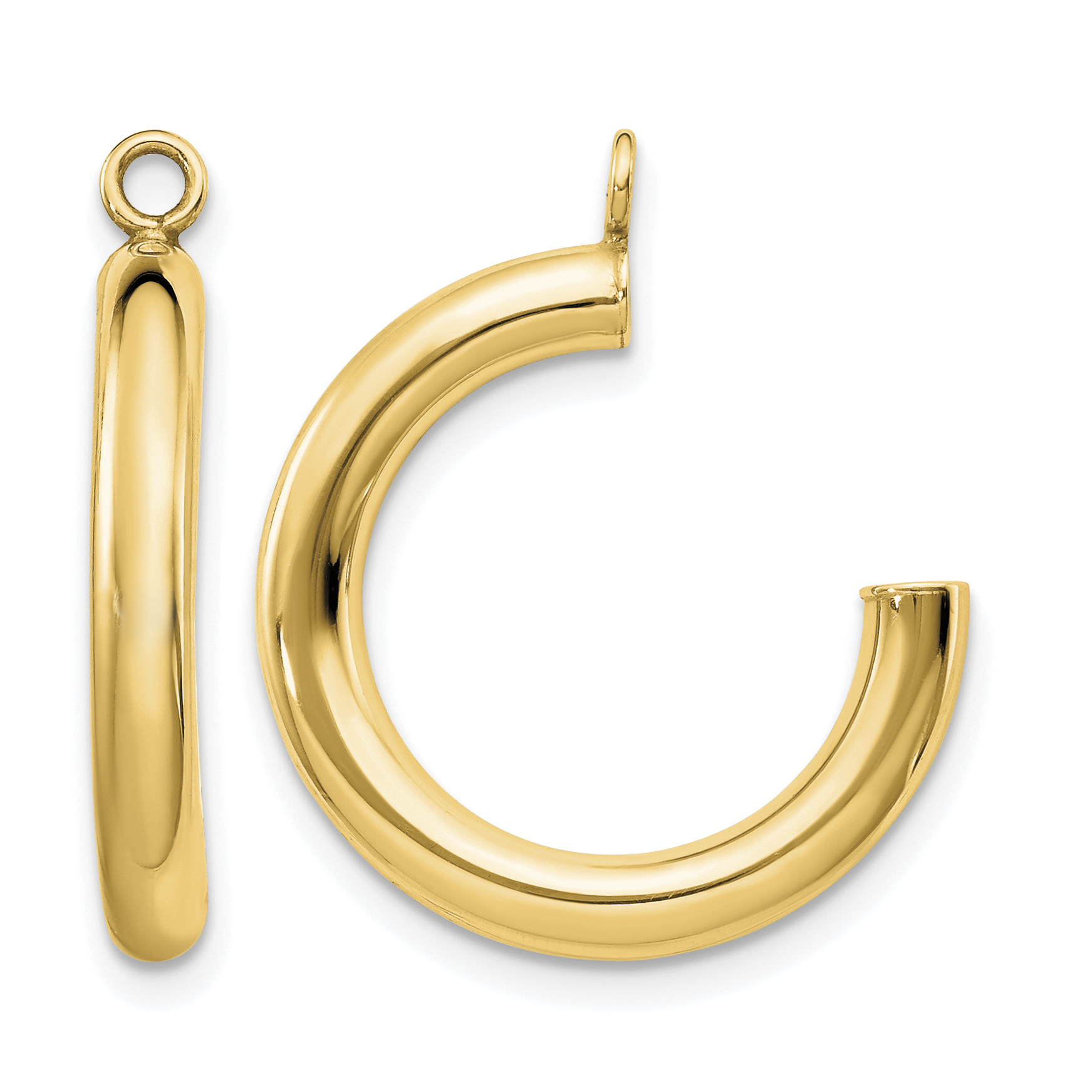 10k Polished Tube Hoop Earring Jackets (10XWJ6Y)